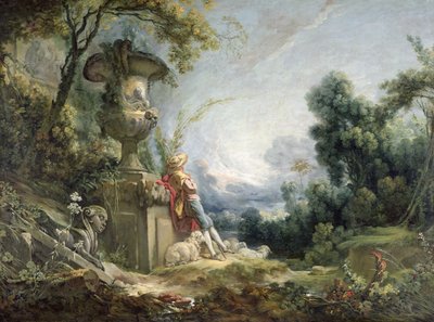 Pastoral Scene, or Young Shepherd in a Landscape by François Boucher